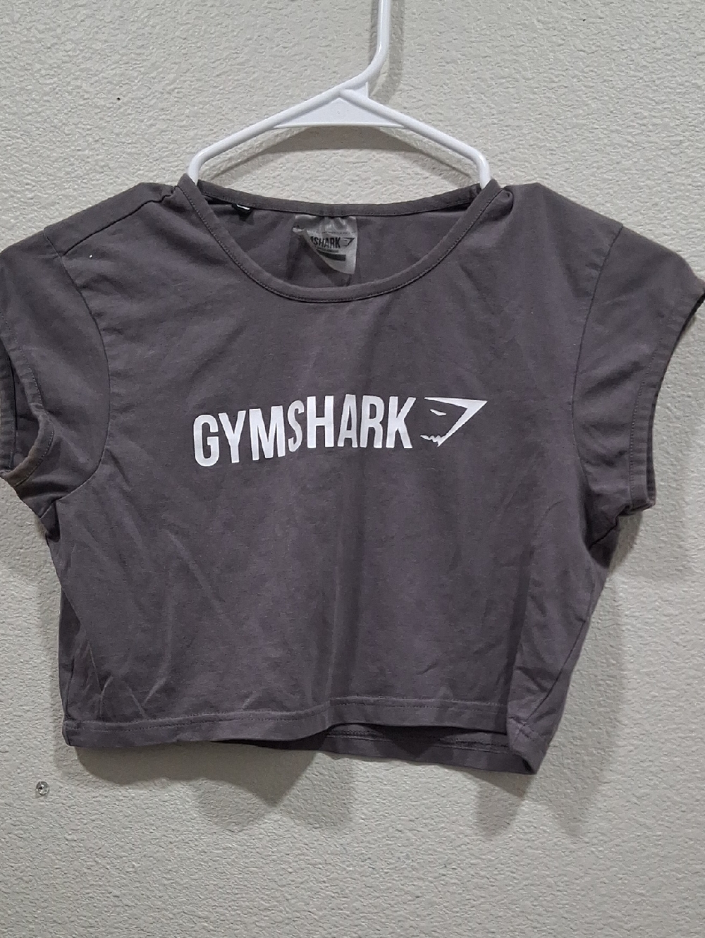 Gymshark Charcoal Cropped Logo Tee